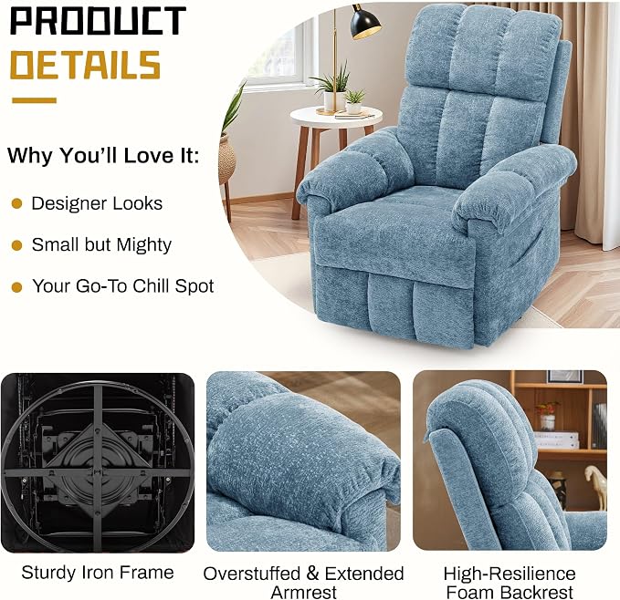 Korser Recliner Chair, Swivel Rocker Recliner Chair - Image 5