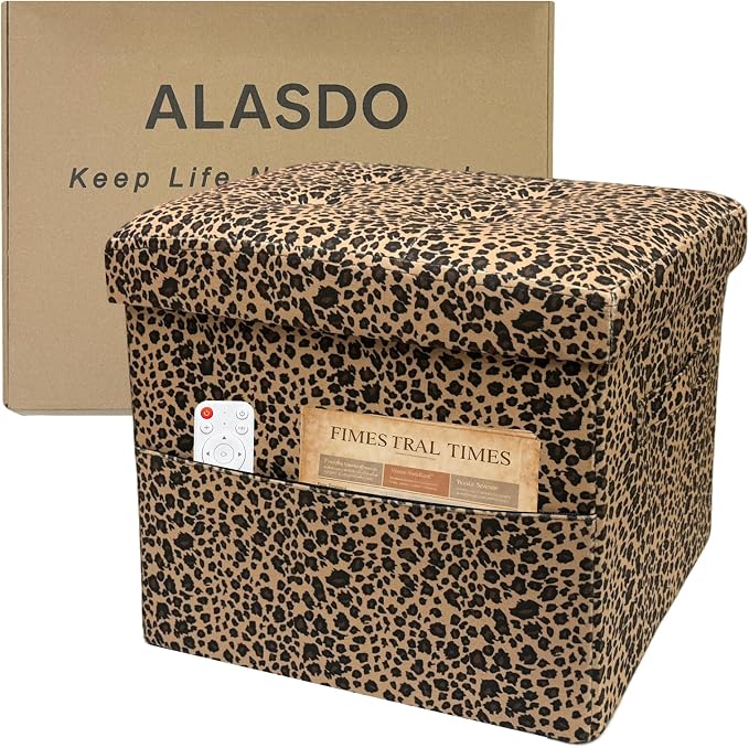 ALASDO Storage Ottoman Footrest Stool Small Ottoman by ALASDO