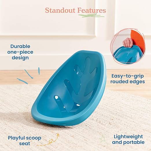ECR4Kids Plastic Leaf Scoop Floor Rocker Seat, Classroom Furniture - Image 5