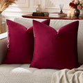 GIGIZAZA Burgundy Pillow Covers 22x22: Pack of 2 Throw Pillows Soft Solid Covers by GIGIZAZAFocusingonhomedecoration