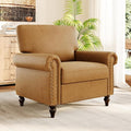 Nailhead Trim Accent Chair, Faux Leahter Mid Century Modern Living Room Arm by ErdoruLiving