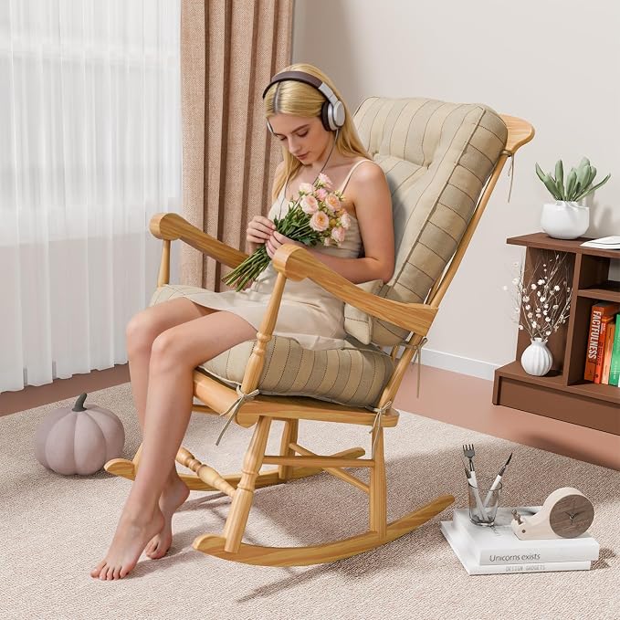 Rocking Chair Cushions with Pillow, Waterproof and Fade-Resistant Thicken - Image 7