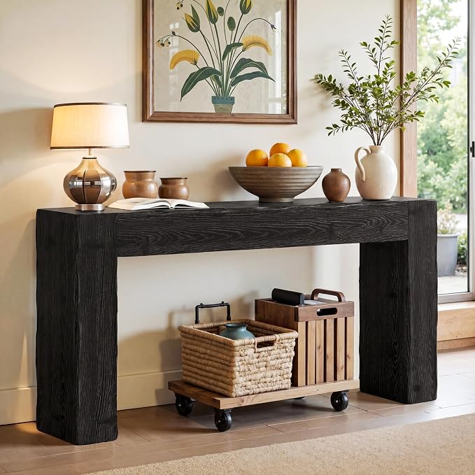 Tribesigns 63-Inch Solid Wood Console Sofa Table, Farmhouse Long Entryway Table - Image 5
