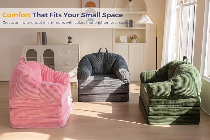 MAXYOYO Folding Sofa Bed with Backrest, Boneless Fold Out Couch Bed with Handle - Image 6