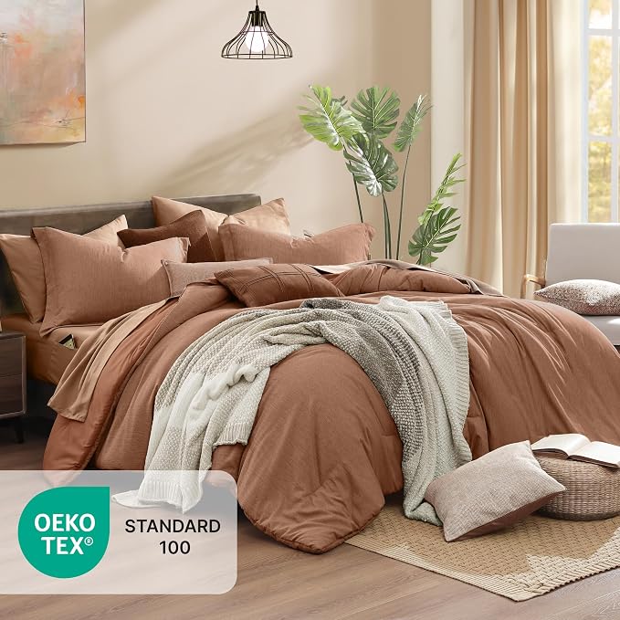 Monbix Full Size Comforter Set, Autumn Leaf Bedding Comforter - Image 5