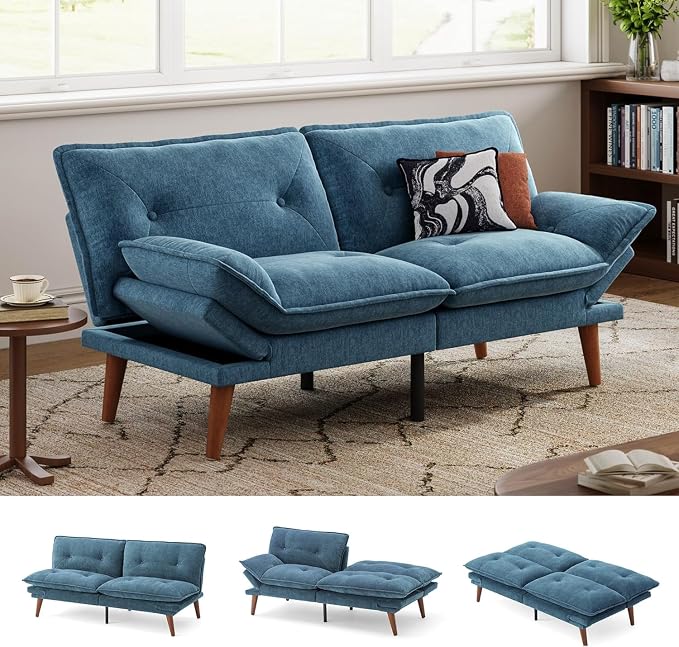 LINSY HOME Futon Sofa Bed, 3 in 1 Convertible Comfy Loveseat Sleeper Sofa Bed by LINSYHOME