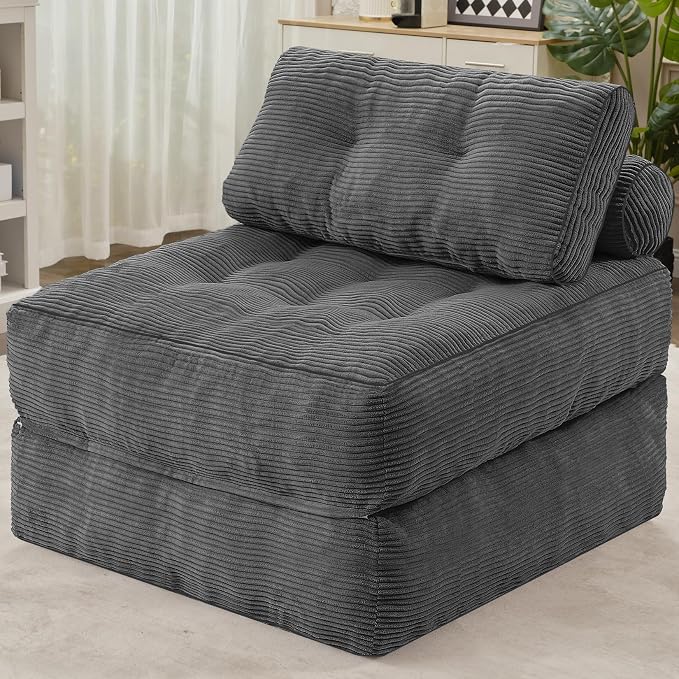 HABUTWAY Folding Sofa Bed, Convertible Sleeper Chair Bed w/Dual-Pillow & Handle by HABUTWAYMakeYourLifeComfortable