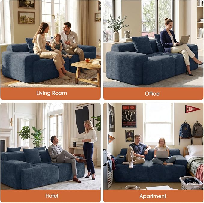 83.5" Boneless Loveseat Couch, Cloud Comfy Couches - Image 8
