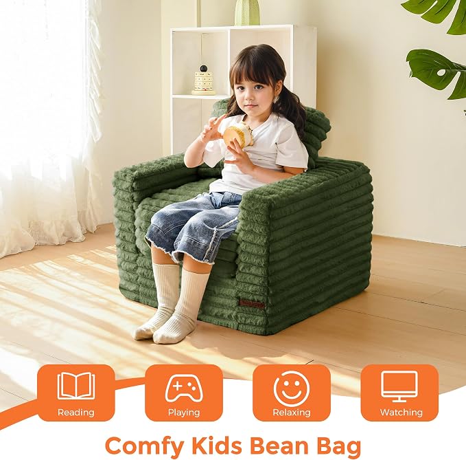 MAXYOYO Kids Bean Bag Chair, Comfy Faux Fur Bean Bag Sofa - Image 3