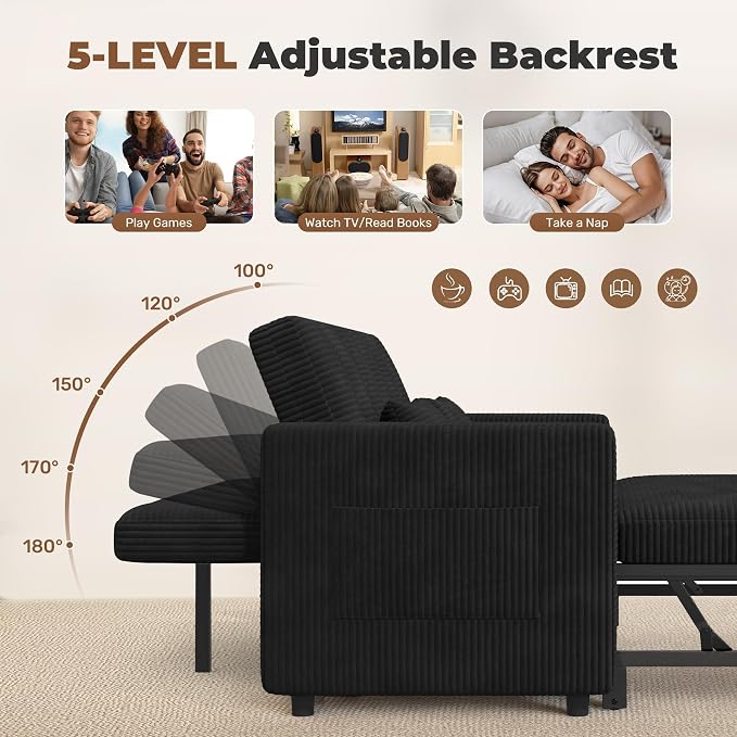 Nebuaegis Sleeper Sofa Bed, 3-in-1 Convertible Pull Out Couch - Image 6