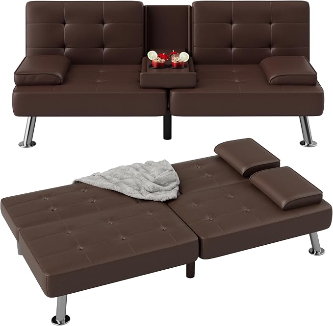 Flamaker Futon Sofa Bed Modern Folding Futon Set Convertible Recliner Lounge by Flamaker
