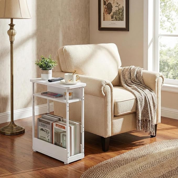 Narrow Side Table, 3-Tier Slim End Table - Image 2