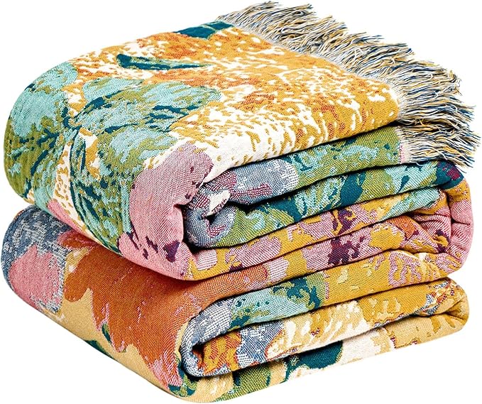 LUTBM Boho Throw Blanket for Bed Cotton Summer Blankets for Bedroom Living Room by LUTBMFindYourFreeSpiritatHome