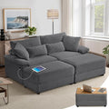 SUNWAVE 74" W Double Chaise Lounge Chair Indoor, Oversized Loveseat by SUNWAVEHOME