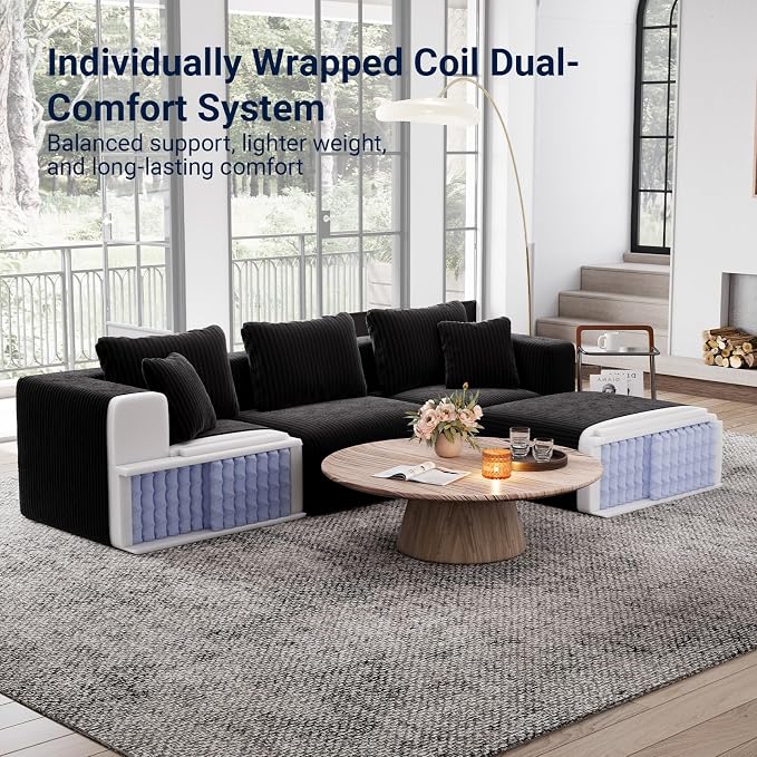 Avenco 106” L-Shaped Modular Sectional Sofa Couch - Image 4