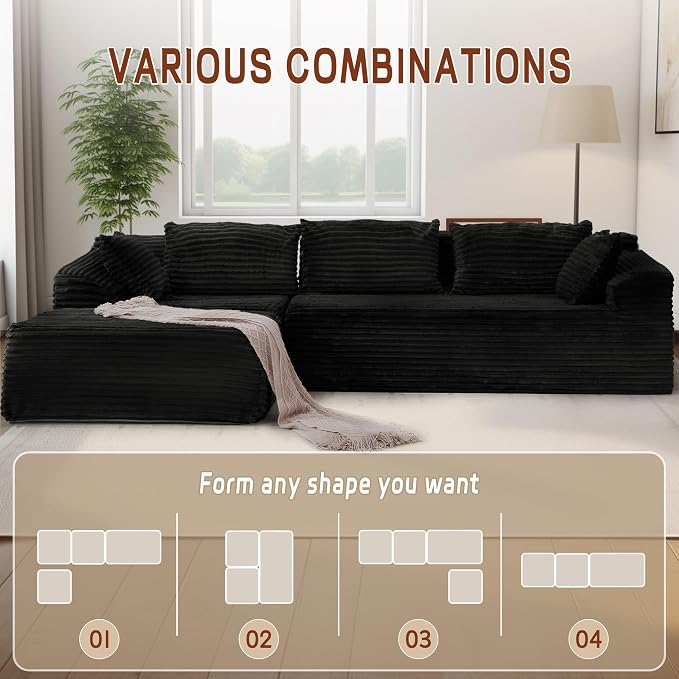 Korser 110" L-Shaped Modular Sectional Sofa - Image 3