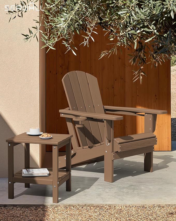 SERWALL 2-Tier HDPE Outdoor Side Tables Set of 4, Weatherproof Rectangular - Image 7