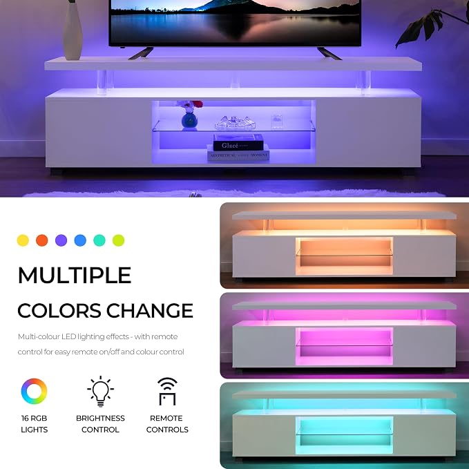 Cubehom TV Stand for 75+ inch TV, LED TV Stands for Living Room, Long - Image 4