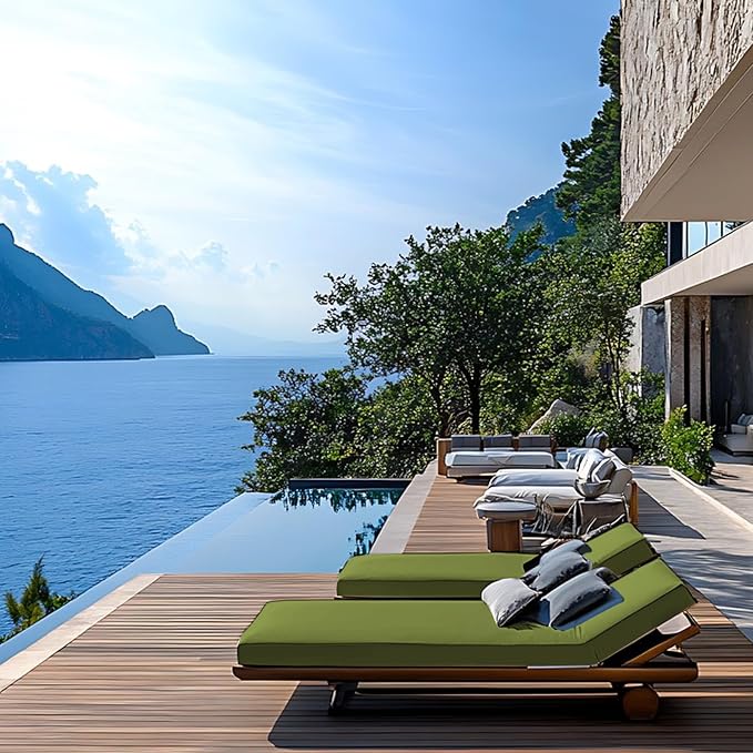 Outdoor Chaise Lounge Cushions for Patio, Waterproof Replacement Seat Cushions - Image 7