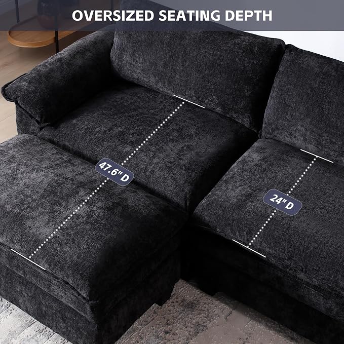 mestyl Oversized Chaise Lounge Chair Indoor, Modular Loveseat Sectional Sofa - Image 6