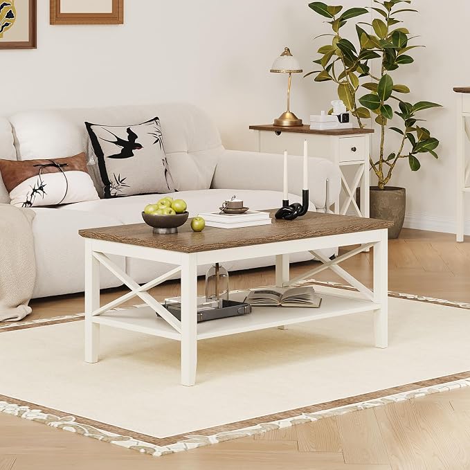 ChooChoo Farmhouse Coffee Table, Wooden Coffee Tables - Image 3
