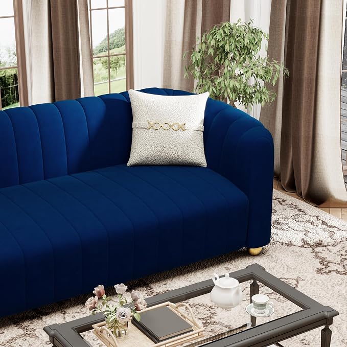 KEAI 83.46" Velvet Couch for Living Room Large Modern Sofa - Image 6
