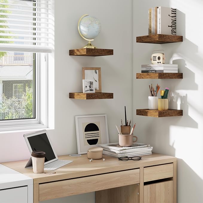 fuqing Floating Shelves for Wall, Wall Mounted Wood Floating Shelf - Image 4