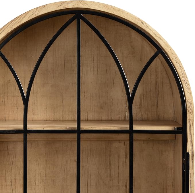 Kate and Laurel Megara Decorative Wooden Hanging Arched Wall Cabinet - Image 6