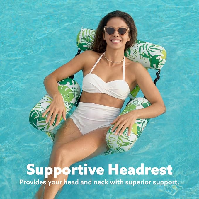 SLOOSH Inflatable Pool Floats Adult, 2 Packs Floating Lounge Chairs, Blow up - Image 6