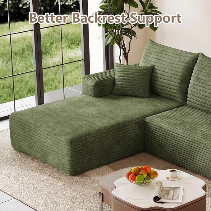 95" Cloud Sectional Couch with L-Shape Chaise, Modular Comfy Sofa Chaise Longue - Image 8