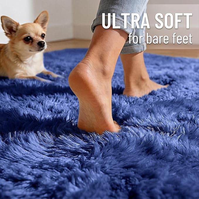 OLANLY 2x2 Machine Washable Small Rug, Soft Fluffy Shaggy Throw Rug - Image 4