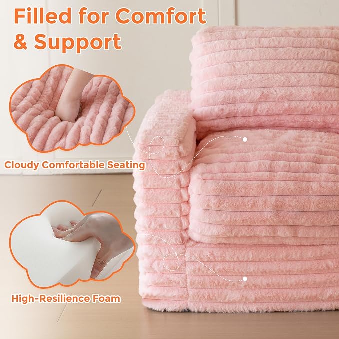 MAXYOYO Kids Bean Bag Chair, Comfy Faux Fur Bean Bag Sofa - Image 5