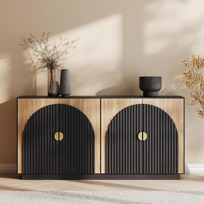 BELLEZE Set of 2 Fluted Buffet Cabinet - Image 7