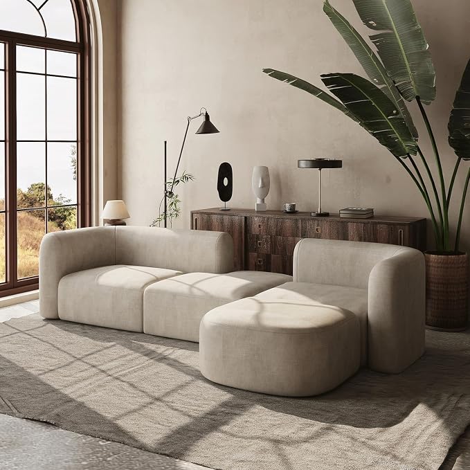 Acanva Luxury Modern Tight Curved Back Velvet Sofa, Minimalist Style Comfy Couch - Image 3