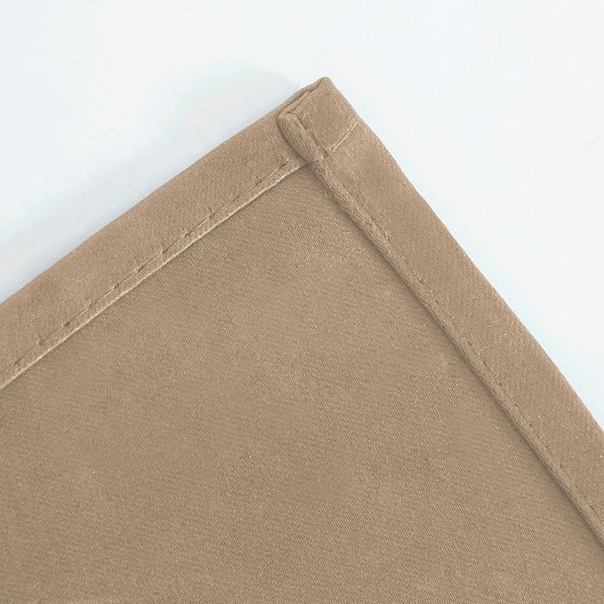 LEMOMO Blackout Curtains 66 x 54 Inch Long Natural Curtains Set of 2 Panels - Image 6