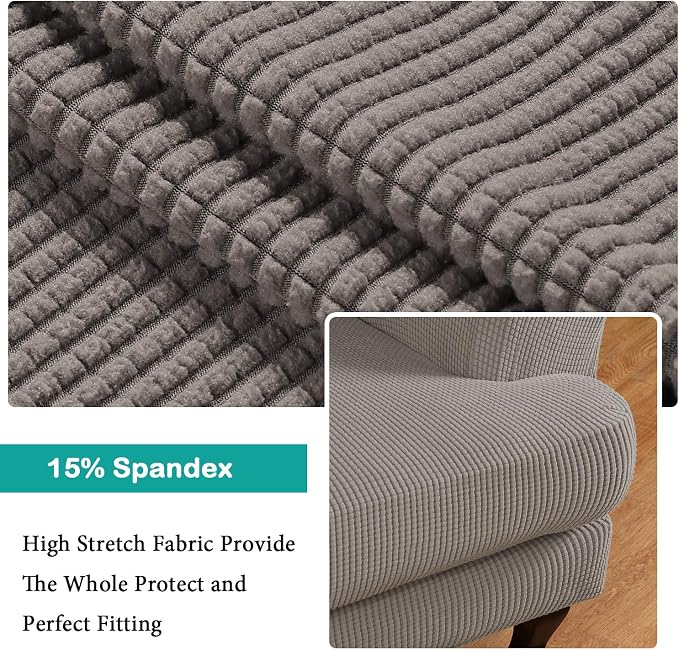 Turquoize Wingback Chair Covers 2 Piece Wing Chair Slipcover Stretch Slipcovers - Image 4