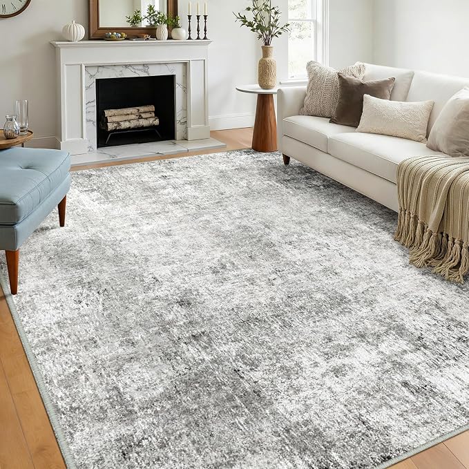 Washable Area Rugs 8'x10' Non-Slip Modern Abstract Soft by RELEANY