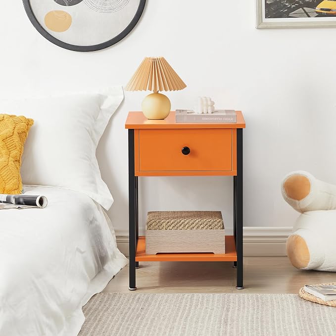 VECELO Nightstands Set of 2, Modern Bedside End Tables, Night Stands - Image 5