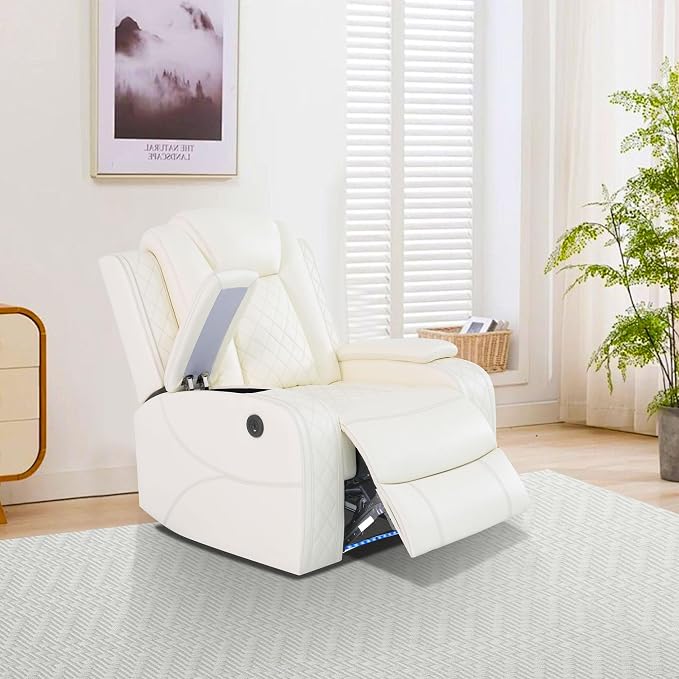 Power Recliner Sofa Set with LED Lights, Includes a Manual Recliner 1 Seat and - Image 3