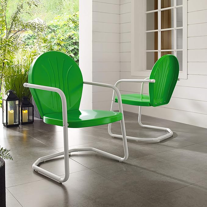 Crosley Furniture Griffith Outdoor Chair, Retro Metal Patio Chairs - Image 4