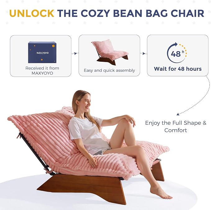 MAXYOYO Adjustable Living Room Chair, 3-Position Bean Bag Chair - Image 7