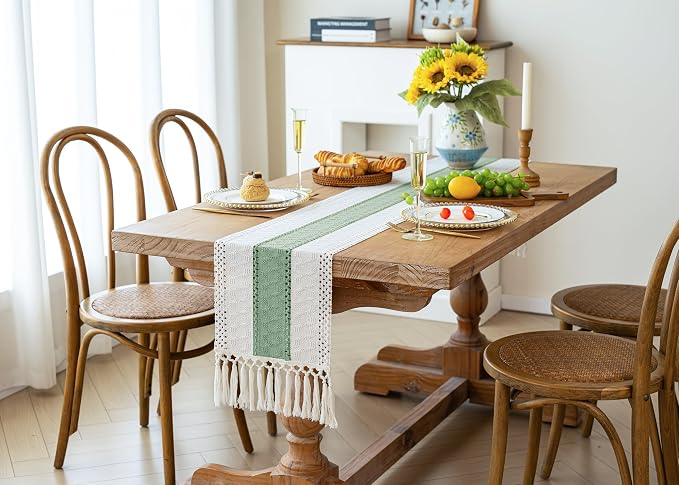 FEXIA Sage Green Table Runner 60 Inches Long - Image 8