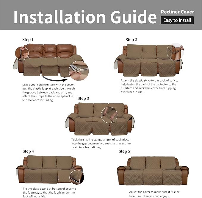 Easy-Going Recliner Sofa Cover, Reversible Couch Cover - Image 7
