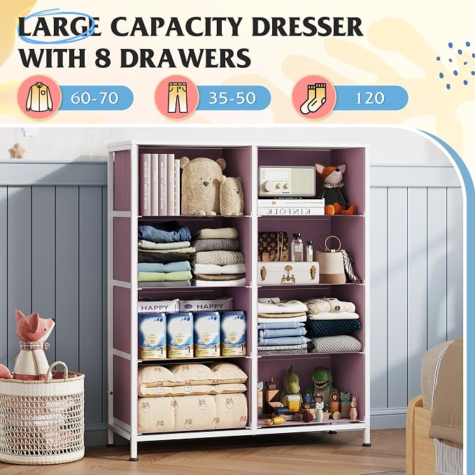 WLIVE Fabric Dresser for Bedroom, Tall Dresser - Image 4