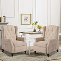 Wingback Recliner Chair with Massage and Heat, Tufted Fabric Push Back Recliner by Consofa