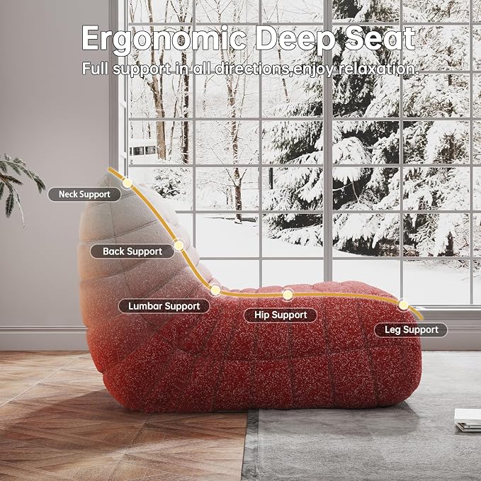WHGBJA Bean Bag Chairs for Adults, Memory Foam Couch Loveseat Sofa Chair - Image 5