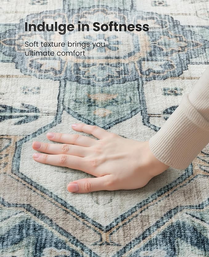 AMADA HOMEFURNISHING 8x10 Washable Area Rug, Low-Profile Large Area Rug - Image 5