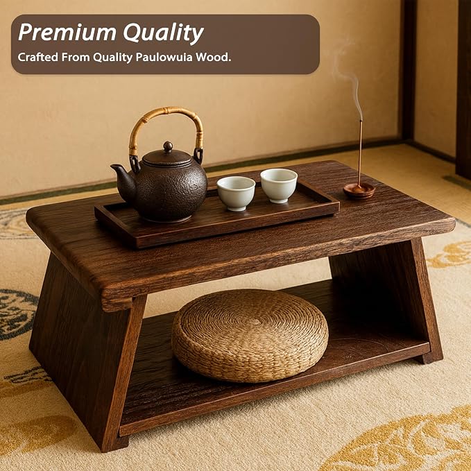 Japanese Low Floor Table Folding Coffee Tables - Image 3