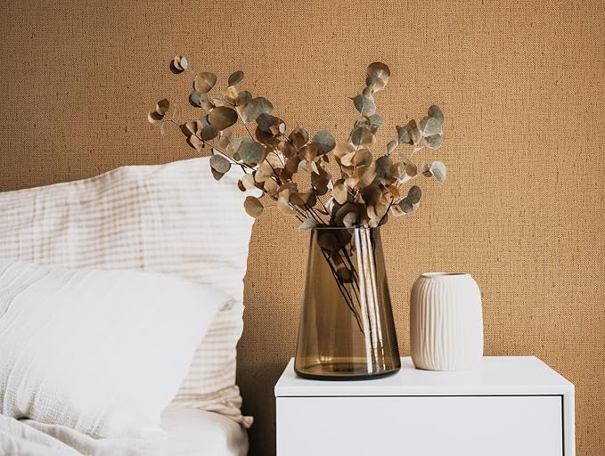 Brown Grasscloth Peel and Stick Wallpaper Textured Contact Paper Removable - Image 6