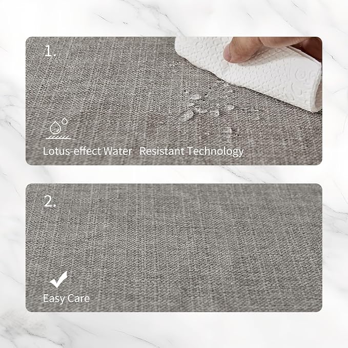 BALCONY & FALCON Placemats Set of 6 Faux Linen Cloth Place Mats Washable - Image 3